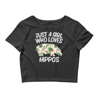 Just A Girl Who Loves Hippos Gift For Women Horse River Herd Crop Top | Artistshot