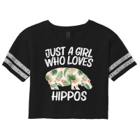 Just A Girl Who Loves Hippos Gift For Women Horse River Herd Scorecard Crop Tee | Artistshot