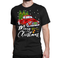 Merry Christmas Vintage Wagon Red Truck Pajama Family Party T Shirt Classic T-shirt | Artistshot