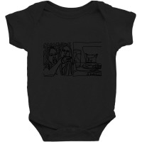 Hot Trend Woman Yelling At A Cat Meme Line Art Minimal Baby Bodysuit | Artistshot