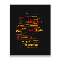 Germany Map Silhouette Towns Cities Flag Berlin Travel Metal Print Vertical | Artistshot