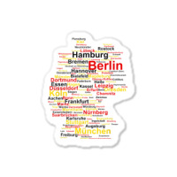 Germany Map Silhouette Towns Cities Flag Berlin Travel Sticker | Artistshot