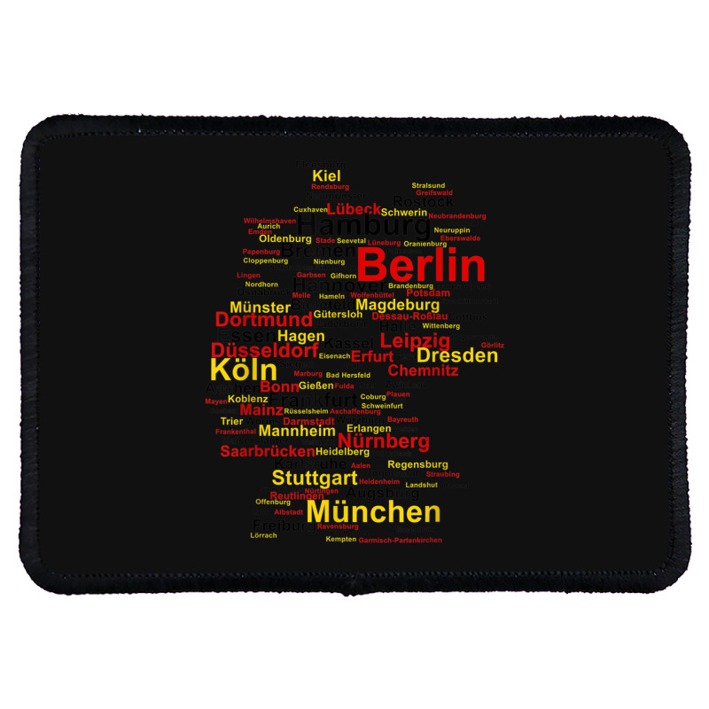 Germany Map Silhouette Towns Cities Flag Berlin Travel Rectangle Patch | Artistshot