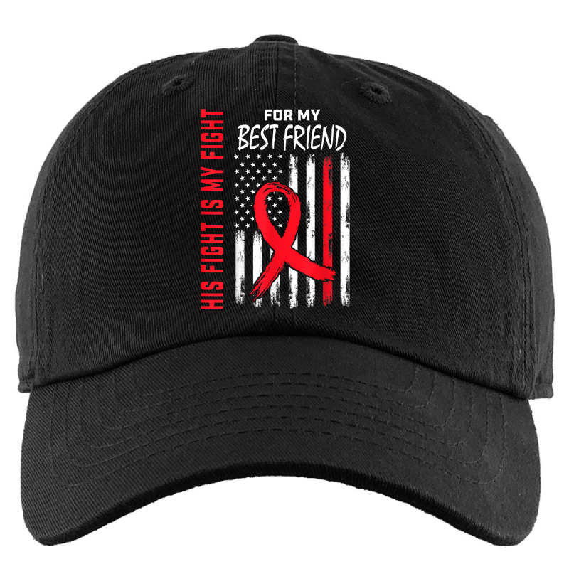 Go Red His Fight Best Friend Heart Disease Usa Flag Gifts T Shirt Kids Cap by gswarnkab | Artistshot