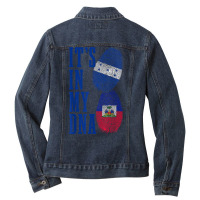 Honduras Haiti In My Dna Honduran Haitian Flag Pride T Shirt Ladies Denim Jacket | Artistshot