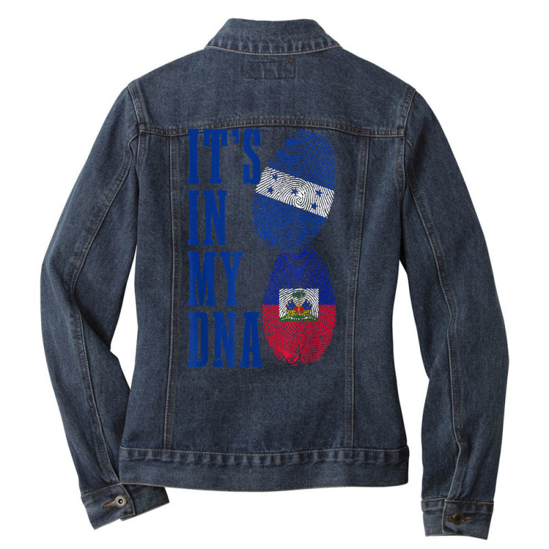 Honduras Haiti In My Dna Honduran Haitian Flag Pride T Shirt Ladies Denim Jacket by maryannmjra8 | Artistshot