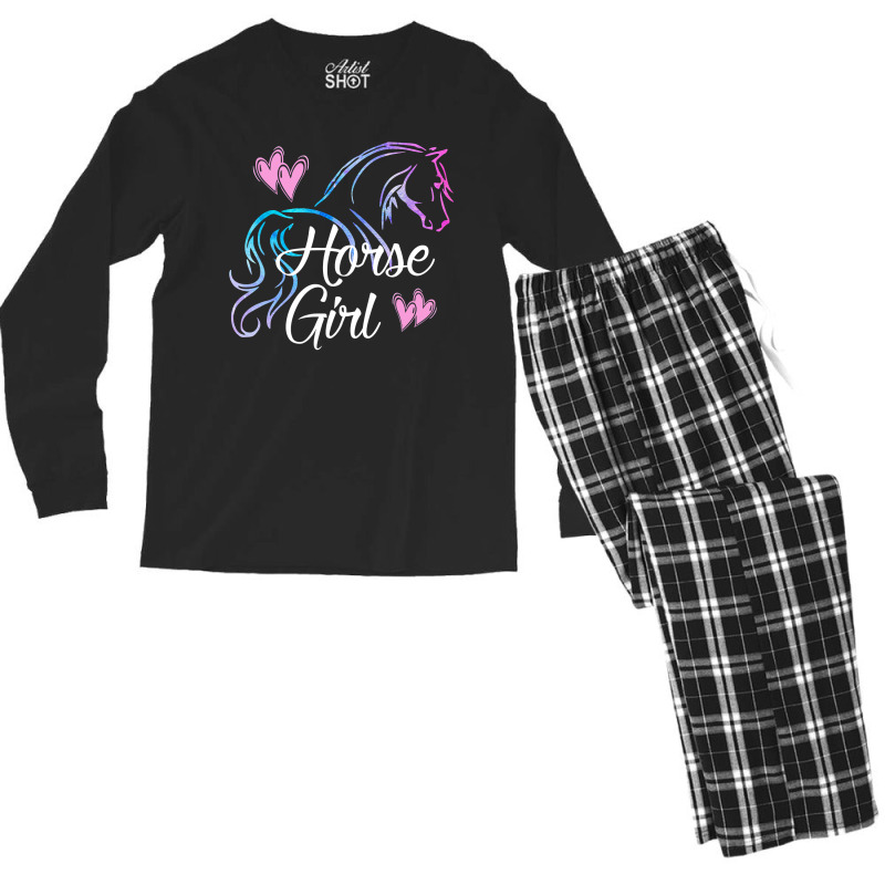 Horse Girl Gift For Horse Lover Equestrian Rider Teens Women Men's Long Sleeve Pajama Set by ElizabethAtist | Artistshot