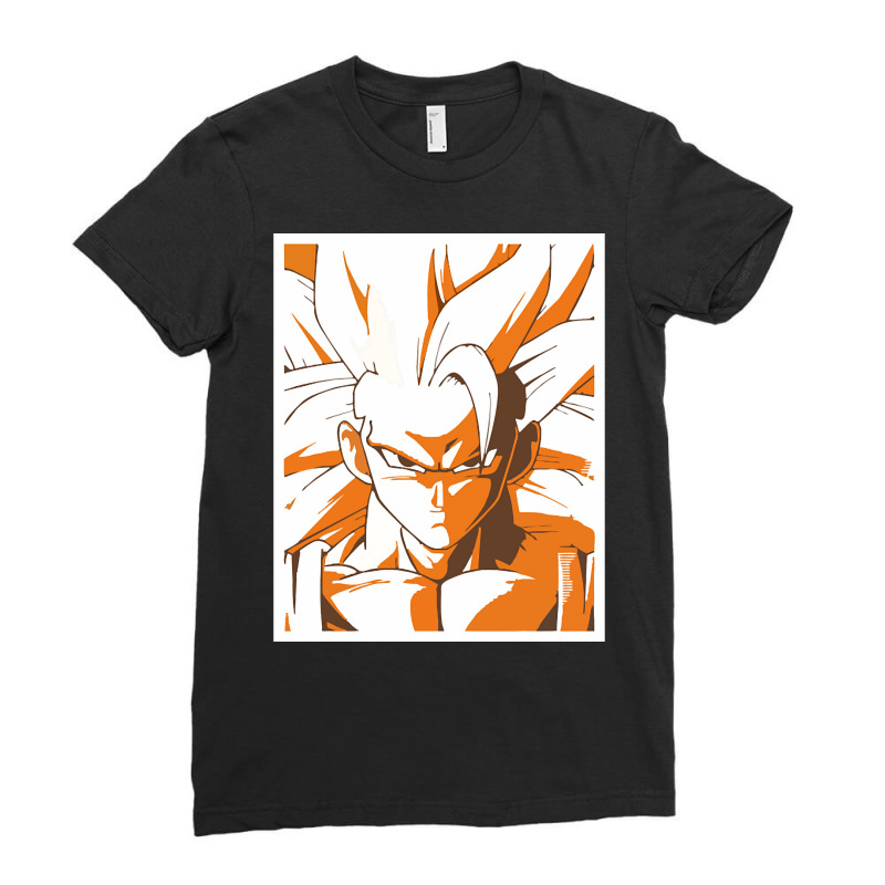 Trending Goku Super Saiyan 3-i0cz1 Ladies Fitted T-Shirt by bummercaught | Artistshot