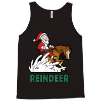 Reindeer Santa On A Reining Horse T Shirt Tank Top | Artistshot