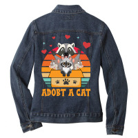 Limited Edition Cat Lover Adopt A Forbidden Cats Retro Ladies Denim Jacket | Artistshot