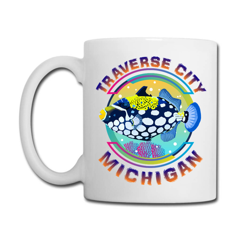 Traverse City Michigan Fishing Town, Clown Triggerfish With Colorful P Coffee Mug | Artistshot