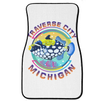 Traverse City Michigan Fishing Town, Clown Triggerfish With Colorful P Front Car Mat | Artistshot