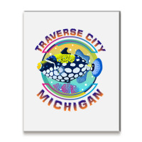 Traverse City Michigan Fishing Town, Clown Triggerfish With Colorful P Metal Print Vertical | Artistshot