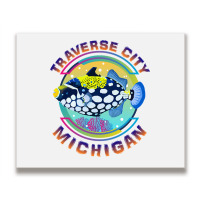 Traverse City Michigan Fishing Town, Clown Triggerfish With Colorful P Metal Print Horizontal | Artistshot