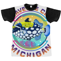 Traverse City Michigan Fishing Town, Clown Triggerfish With Colorful P Graphic T-shirt | Artistshot