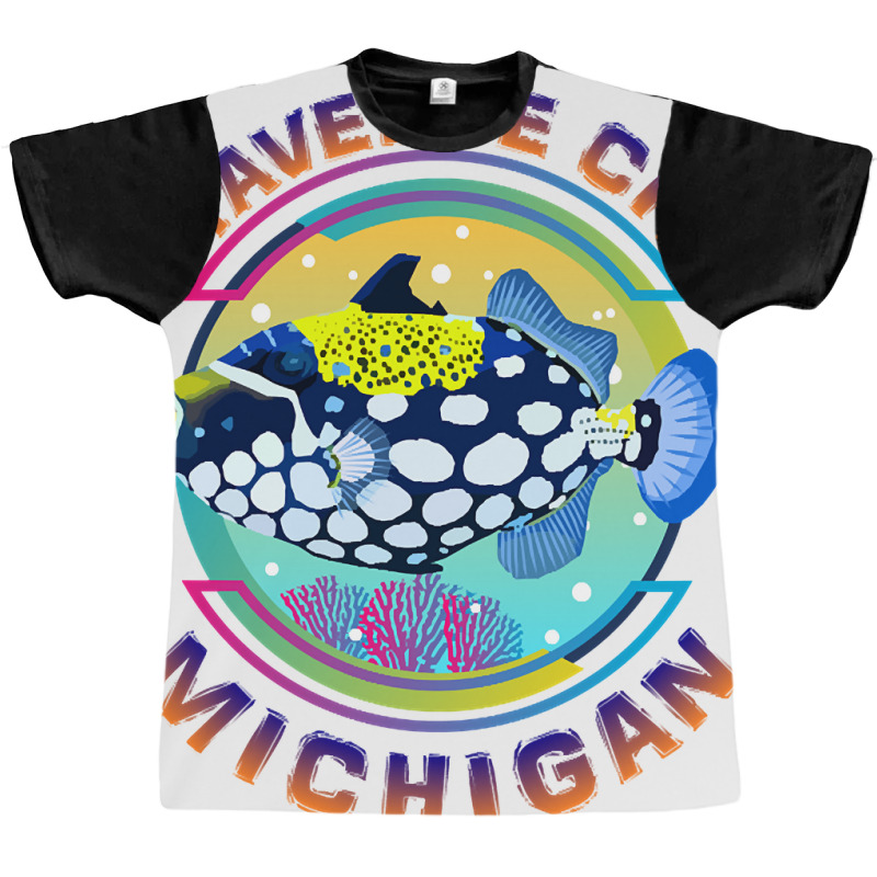 Traverse City Michigan Fishing Town, Clown Triggerfish With Colorful P Graphic T-shirt | Artistshot