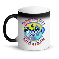 Traverse City Michigan Fishing Town, Clown Triggerfish With Colorful P Magic Mug | Artistshot