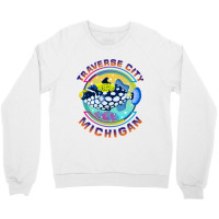 Traverse City Michigan Fishing Town, Clown Triggerfish With Colorful P Crewneck Sweatshirt | Artistshot