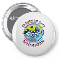 Traverse City Michigan Fishing Town, Clown Triggerfish With Colorful P Pin-back Button | Artistshot