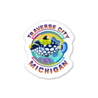 Traverse City Michigan Fishing Town, Clown Triggerfish With Colorful P Sticker | Artistshot