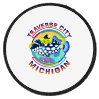 Traverse City Michigan Fishing Town, Clown Triggerfish With Colorful P Round Patch | Artistshot