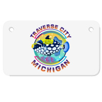 Traverse City Michigan Fishing Town, Clown Triggerfish With Colorful P Motorcycle License Plate | Artistshot