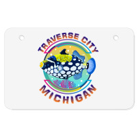 Traverse City Michigan Fishing Town, Clown Triggerfish With Colorful P Atv License Plate | Artistshot