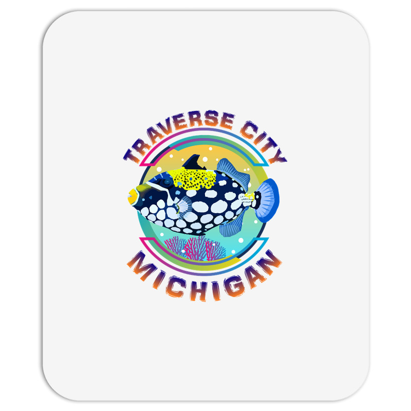 Traverse City Michigan Fishing Town, Clown Triggerfish With Colorful P Mousepad | Artistshot