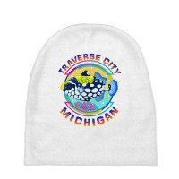 Traverse City Michigan Fishing Town, Clown Triggerfish With Colorful P Baby Beanies | Artistshot