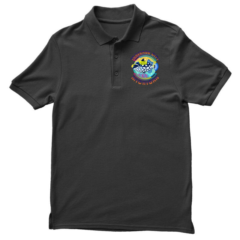 Traverse City Michigan Fishing Town, Clown Triggerfish With Colorful P Men's Polo Shirt | Artistshot