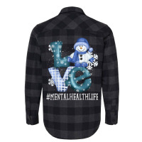 Mental Health Love Snowman Funny Winter Season Christmas T Shirt Flannel Shirt | Artistshot