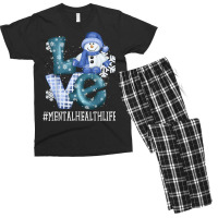 Mental Health Love Snowman Funny Winter Season Christmas T Shirt Men's T-shirt Pajama Set | Artistshot