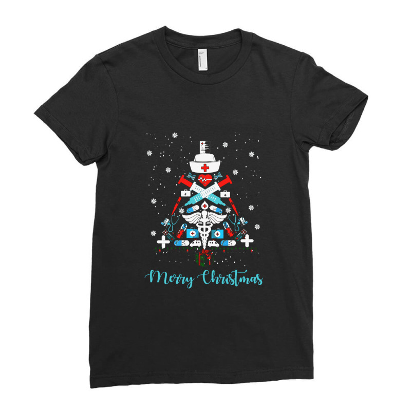 Hristmas Tree Medical Tools Ladies Fitted T-Shirt by nobita1990_store | Artistshot