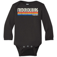 Vintage 70s 80s Style Fredericksburg Va Long Sleeve Baby Bodysuit | Artistshot