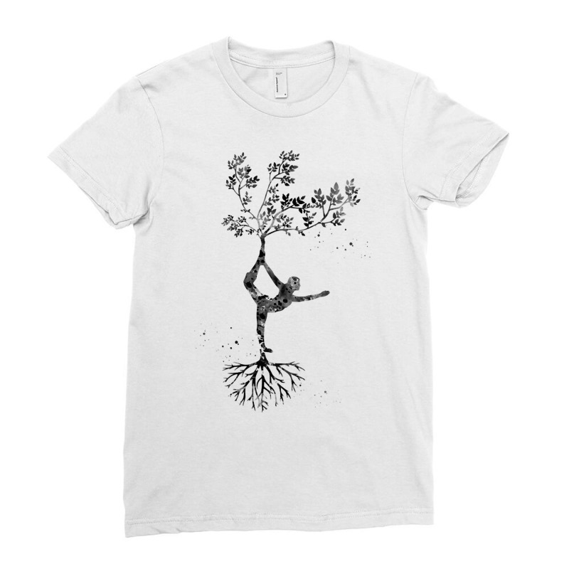 Hot Trend Yoga Pose-bue7a Ladies Fitted T-Shirt by declangreenwood | Artistshot