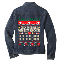 Deck The Halls With Beta Blockers Nurse Ugly Christmas Ladies Denim Jacket | Artistshot