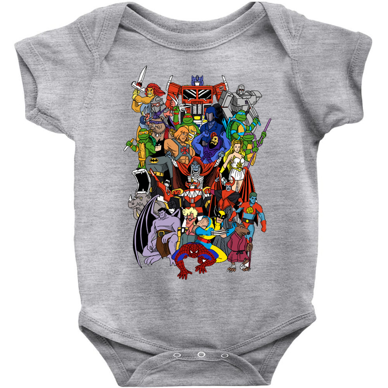 Hot Trend 90s Cartoon Hero's Baby Bodysuit by Milne Charlton | Artistshot