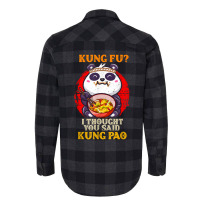 Chinese Food Pun Kung Fu Funny Panda Eating Kung Pao Lover Flannel Shirt | Artistshot