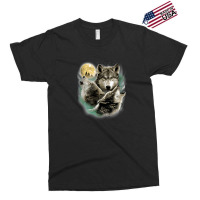 Three Wolves Howling In Moonlight Exclusive T-shirt | Artistshot