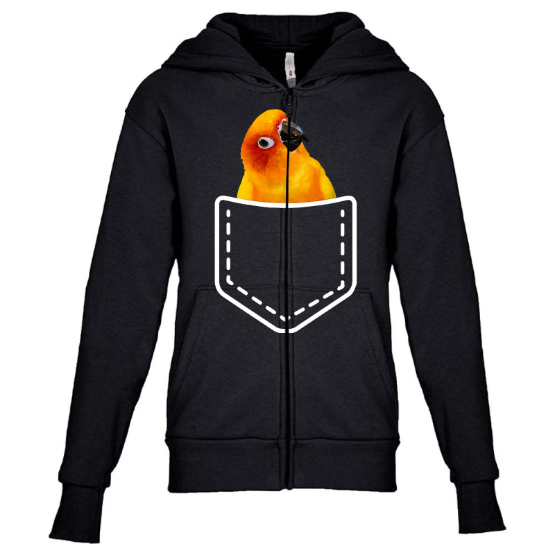 Pocket Sun Conure Apparel For Sun Conure Parrot Birds Lovers Youth Zipper Hoodie by AlejandroArtist | Artistshot