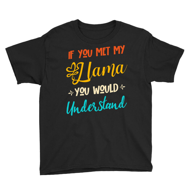 Funny Family Quotes T  Shirt If You Met My Llama You Would Understand Youth Tee by alessandragutmann612 | Artistshot