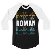 Roman Glowing Line Typography Style Love 3/4 Sleeve Shirt | Artistshot