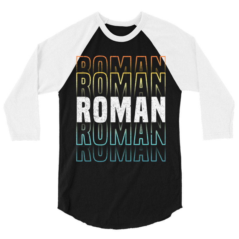 Roman Glowing Line Typography Style Love 3/4 Sleeve Shirt by LynneVickie | Artistshot