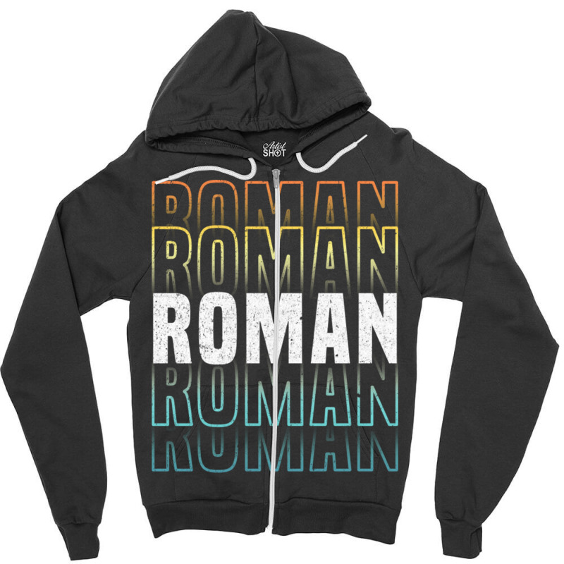 Roman Glowing Line Typography Style Love Zipper Hoodie by LynneVickie | Artistshot