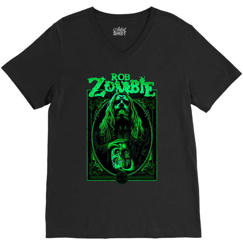 Rob Zombie Green Edition V-Neck Tee by Palupi77 | Artistshot