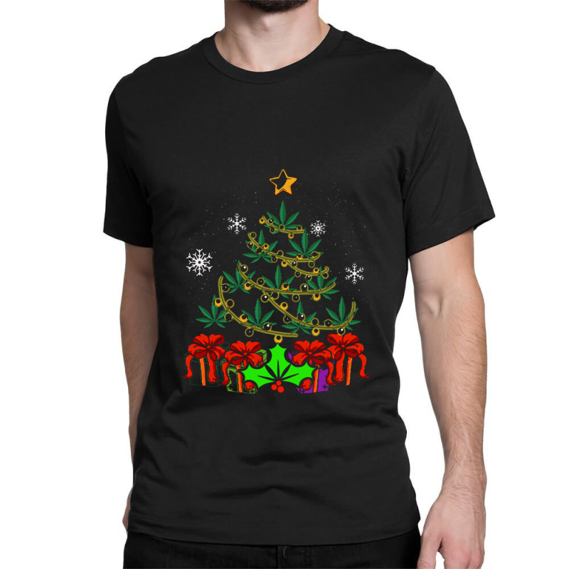 Annabis Christmas Marijuana Weed Leaf Light Up Tr Classic T-shirt by nobita1990_store | Artistshot