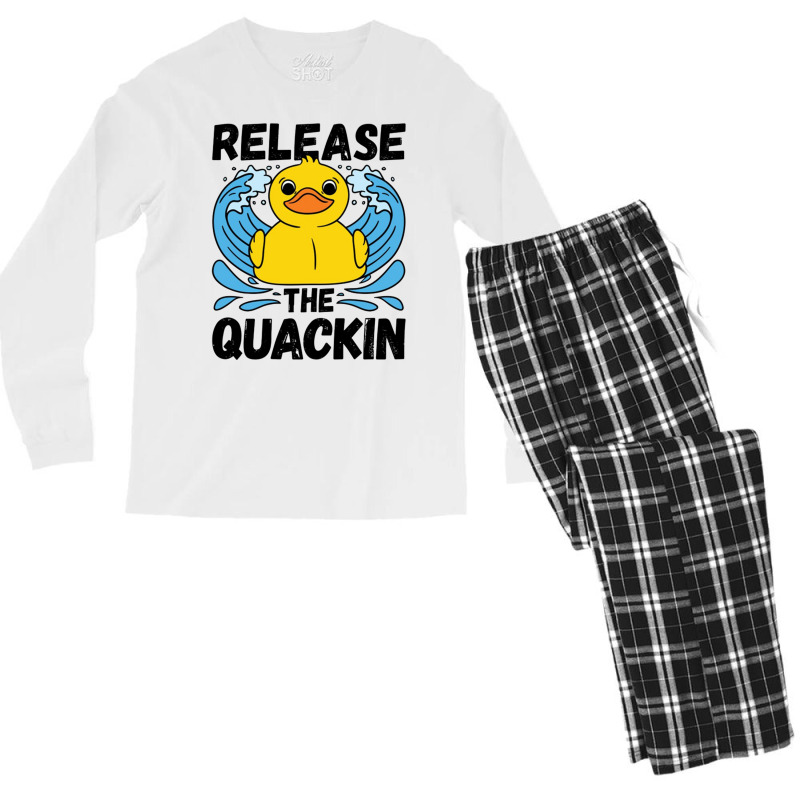 Adult Humor Release The Quackin Men's Long Sleeve Pajama Set | Artistshot