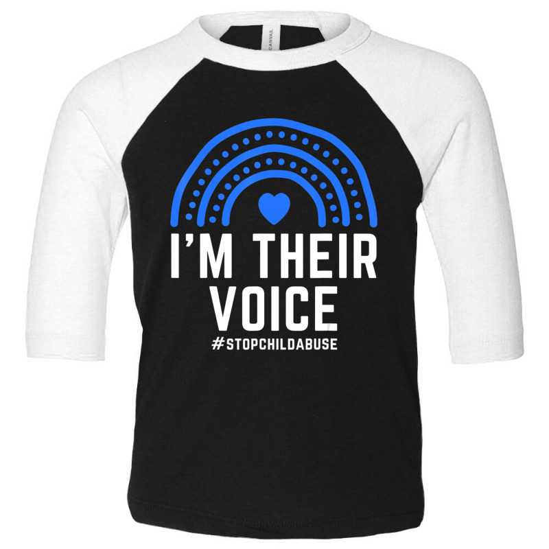 Hot Trend I'm Their Voice Heart Child Abuse Awareness Month Prevention Toddler 3/4 Sleeve Tee by behindcedar22 | Artistshot