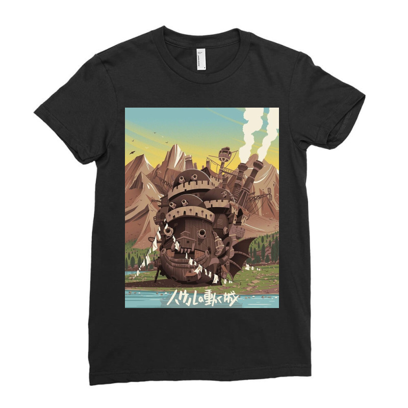 Vintage Howl's Moving Castle Ladies Fitted T-Shirt by eddaperkins | Artistshot