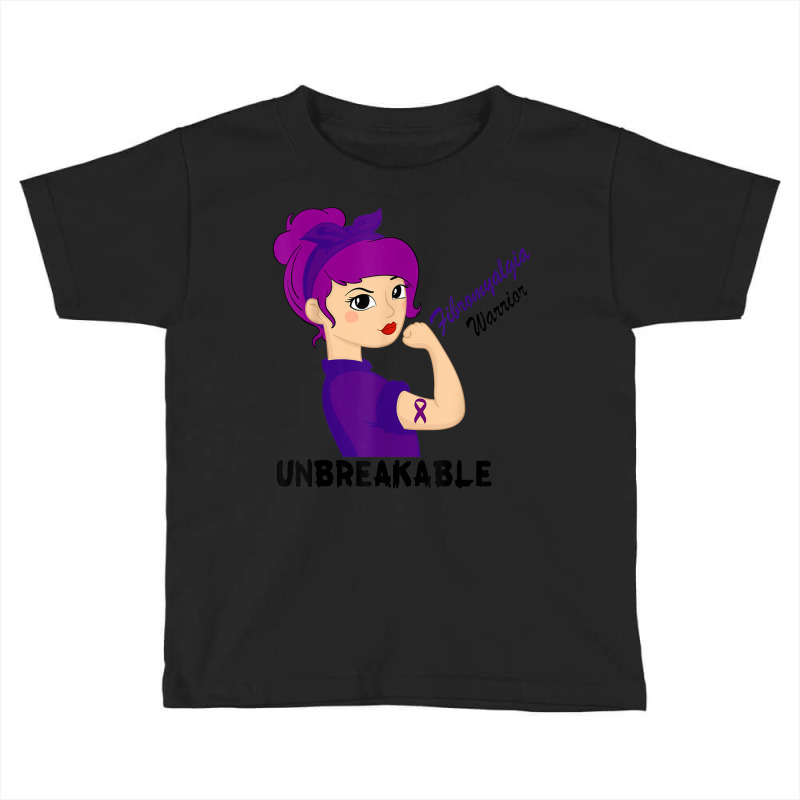 Fibromyalgia Warrior Strong Women Purple Ribbon Support Toddler T-shirt | Artistshot